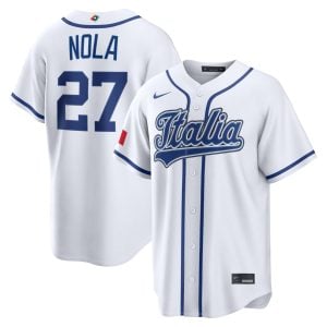 Aaron Nola Italy Baseball 2026 World Baseball Classic White Home Jersey – All Stitched