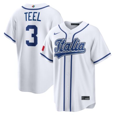 Kyle Teel Italy Baseball 2026 World Baseball Classic White Home Jersey – All Stitched