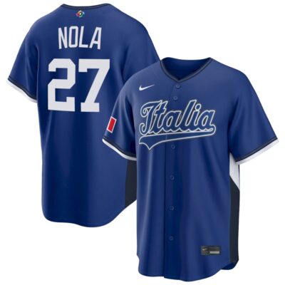 Aaron Nola Italy Baseball 2026 World Baseball Classic Royal Road Jersey – All Stitched