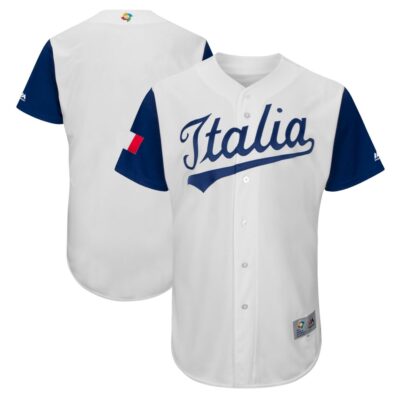 Italy Baseball 2017 World Baseball Classic White Home Jersey – All Stitched