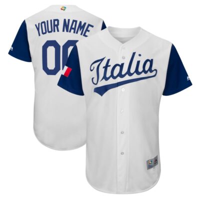 Custom Italy Baseball 2017 World Baseball Classic White Home Jersey – All Stitched