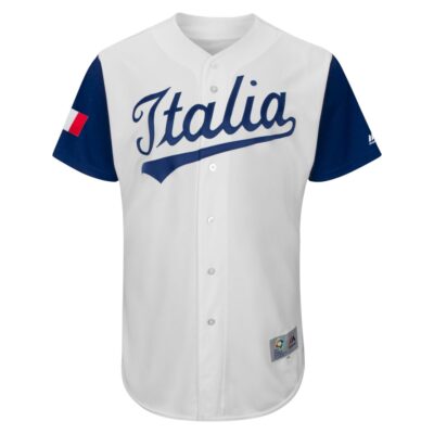 Alternative view of Custom Italy Baseball 2017 World Baseball Classic White Home Jersey – All Stitched