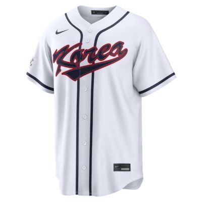 Alternative view of Korea Baseball 2026 World Baseball Classic White Home Jersey – All Stitched
