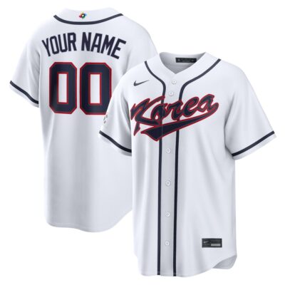 Custom Korea Baseball 2026 World Baseball Classic White Home Jersey – All Stitched