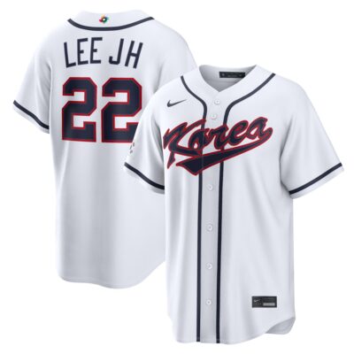 Jung Hoo Lee Korea Baseball 2026 World Baseball Classic White Home Jersey – All Stitched