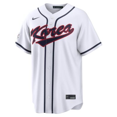 Alternative view of Hyeseong Kim Korea Baseball 2026 World Baseball Classic White Home Jersey – All Stitched