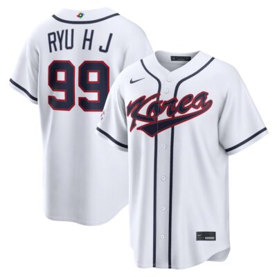 Hyun Jin Ryu Korea Baseball 2026 World Baseball Classic White Home Jersey – All Stitched