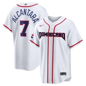 Sandy Alcantara Dominican Republic Baseball 2026 World Baseball Classic White Heritage Jersey – All Stitched