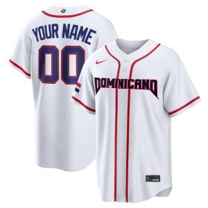Custom Dominican Republic Baseball 2026 World Baseball Classic White Heritage Jersey – All Stitched
