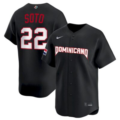 Juan Soto Dominican Republic Baseball 2026 World Baseball Classic Black Heritage Jersey – All Stitched