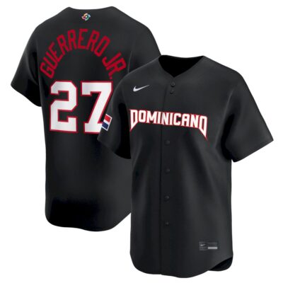 Vladimir Guerrero Jr. Dominican Republic Baseball 2026 World Baseball Classic Black Heritage Jersey – All Stitched