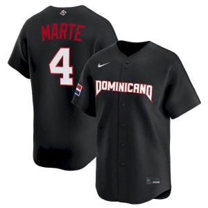 Ketel Marte Dominican Republic Baseball 2026 World Baseball Classic Black Heritage Jersey – All Stitched