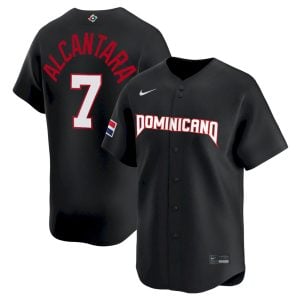 Sandy Alcantara Dominican Republic Baseball 2026 World Baseball Classic Black Heritage Jersey – All Stitched