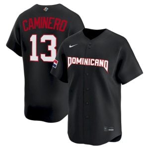 Junior Caminero Dominican Republic Baseball 2026 World Baseball Classic Black Heritage Jersey – All Stitched