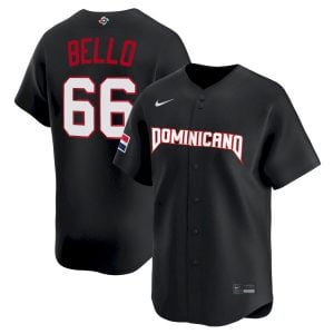 Brayan Bello Dominican Republic Baseball 2026 World Baseball Classic Black Heritage Jersey – All Stitched