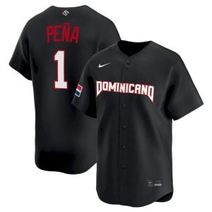 Jeremy Peña Dominican Republic Baseball 2026 World Baseball Classic Black Heritage Jersey – All Stitched