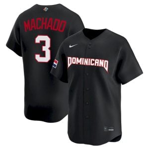 Manny Machado Dominican Republic Baseball 2026 World Baseball Classic Black Heritage Jersey – All Stitched