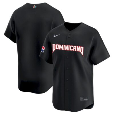 Dominican Republic Baseball 2026 World Baseball Classic Black Heritage Jersey – All Stitched