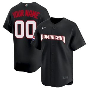 Custom Dominican Republic Baseball 2026 World Baseball Classic Black Heritage Jersey – All Stitched