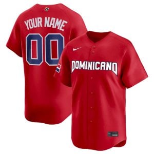 Custom Dominican Republic Baseball 2026 World Baseball Classic Red Heritage Jersey – All Stitched
