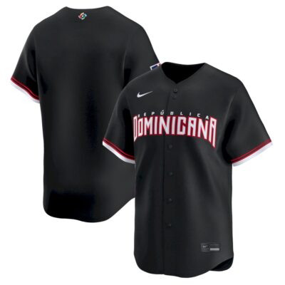 Dominican Republic Baseball 2026 World Baseball Classic Black Jersey – All Stitched