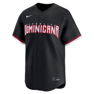 Alternative view of Dominican Republic Baseball 2026 World Baseball Classic Black Jersey – All Stitched