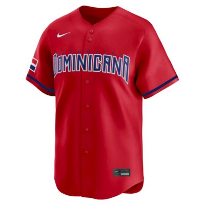 Alternative view of Custom Dominican Republic Baseball 2026 World Baseball Classic Red Jersey – All Stitched