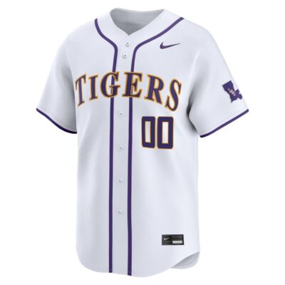 Alternative view of Custom LSU Tigers Baseball White Home Alternate Limited Jersey - All Stitched