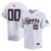 Custom LSU Tigers Baseball White Pinstripe Alternate Limited Jersey - All Stitched