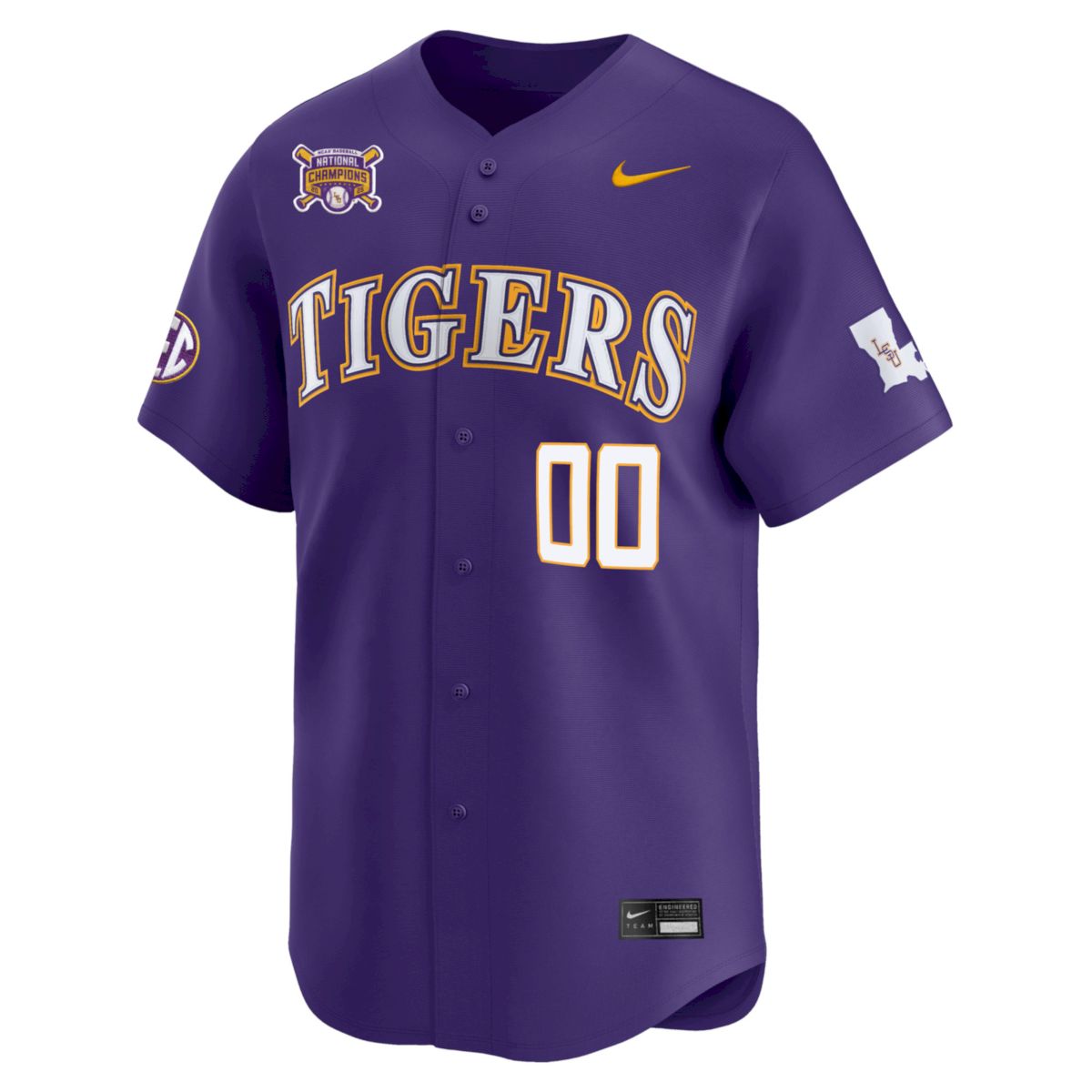 Custom LSU Tigers Baseball 2023 College World Series Champions Purple Home Limited Jersey - All Stitched - Image 2