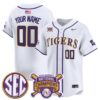 Custom LSU Tigers Baseball 2023 College World Series Champions White Home Alternate Limited Jersey - All Stitched