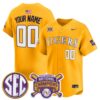 Custom LSU Tigers Baseball 2023 College World Series Champions Gold Away Limited Jersey - All Stitched