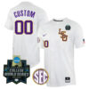 Custom LSU Tigers Baseball 2023 College World Series Champions Natural White Game Jersey - All Stitched