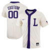 Custom LSU Tigers Baseball Natural Game Jersey - All Stitched