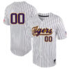 Custom LSU Tigers Baseball White Pinstripe Game Jersey - All Stitched