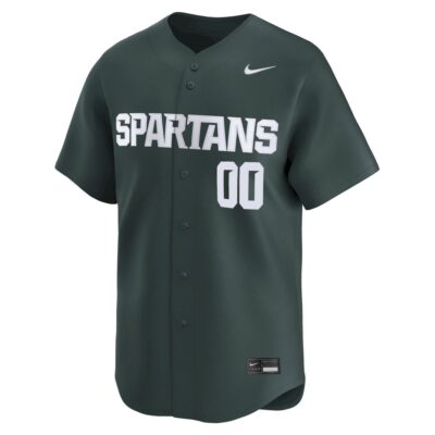 Alternative view of Custom Michigan State Spartans Baseball Green Limited Jersey - All Stitched