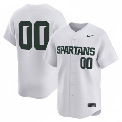 Custom Michigan State Spartans Baseball White Limited Jersey - All Stitched