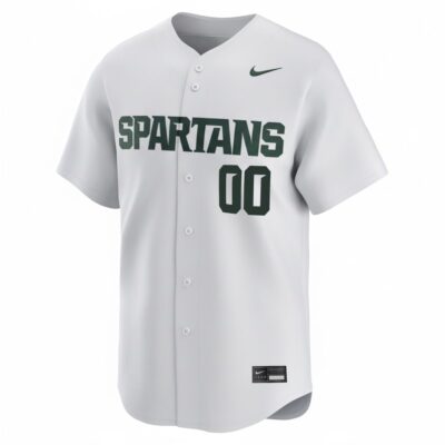 Alternative view of Custom Michigan State Spartans Baseball White Limited Jersey - All Stitched