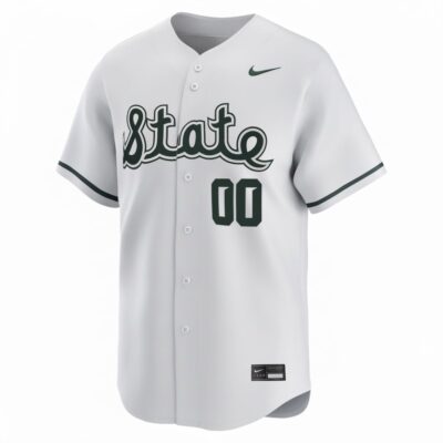 Alternative view of Custom Michigan State Spartans Baseball White Alternate Limited Jersey - All Stitched
