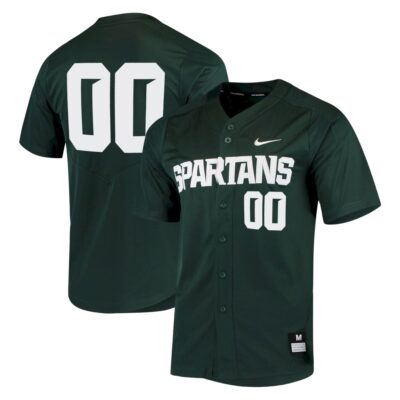 Custom Michigan State Spartans Baseball Green Game Jersey - All Stitched