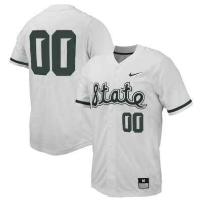 Custom Michigan State Spartans Baseball Alternate White Game Jersey - All Stitched