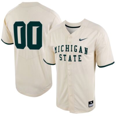 Custom Michigan State Spartans Baseball Natural Game Jersey - All Stitched
