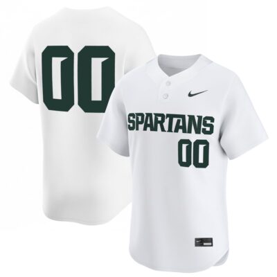 Custom Michigan State Spartans Baseball White Two Button Limited Jersey - All Stitched