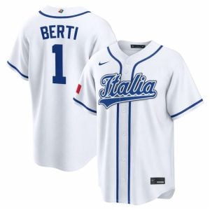 Jon Berti Italy Baseball 2026 World Baseball Classic White Home Jersey - All Stitched