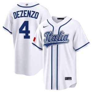 Zach Dezenzo Italy Baseball 2026 World Baseball Classic White Home Jersey - All Stitched