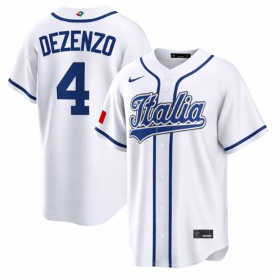 Zach Dezenzo Italy Baseball 2026 World Baseball Classic White Home Jersey - All Stitched