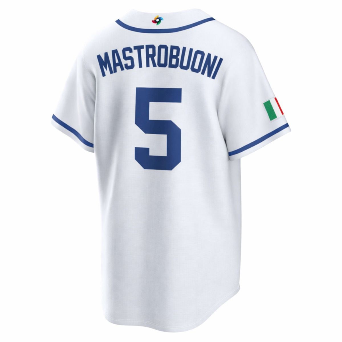 Miles Mastrobuoni Italy Baseball 2026 World Baseball Classic White Home Jersey - All Stitched - Image 3