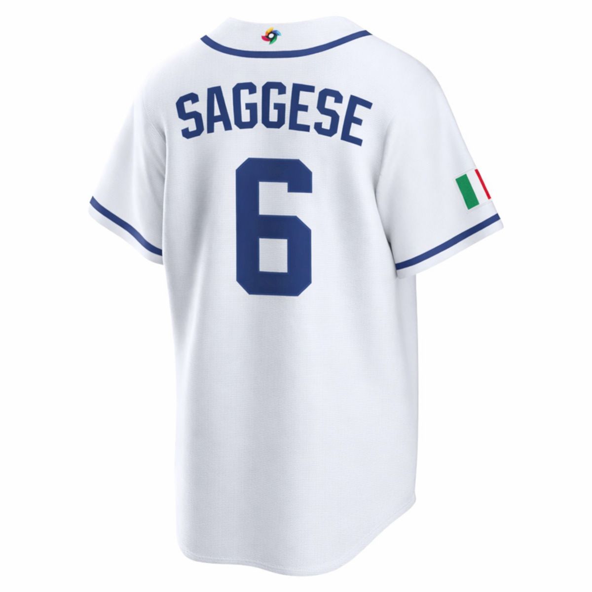 Thomas Saggese Italy Baseball 2026 World Baseball Classic White Home Jersey - All Stitched - Image 3