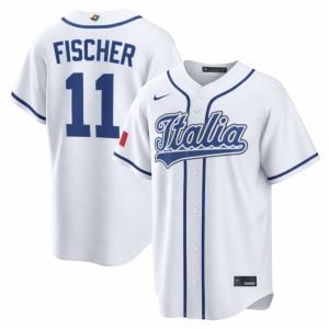 Andrew Fischer Italy Baseball 2026 World Baseball Classic White Home Jersey - All Stitched