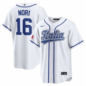 Dante Nori Italy Baseball 2026 World Baseball Classic White Home Jersey - All Stitched